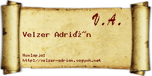 Velzer Adrián névjegykártya